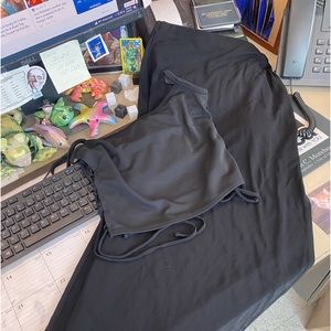 Black Moda International long skirt w/crop top